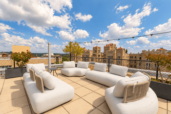 Rooftop deck with grills